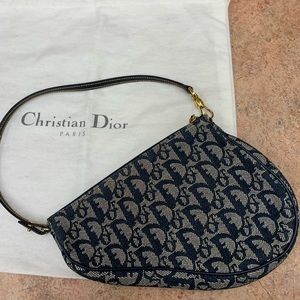 SOLD.   Vintage Dior Monogram Mini Saddle Bag